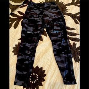 Kira Grace Black Camo leggings with rips